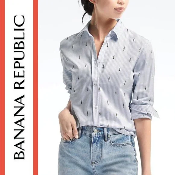 Banana Republic | 'Lipstick' Novelty Print Striped Dillon Shirt - Picture 10 of 10